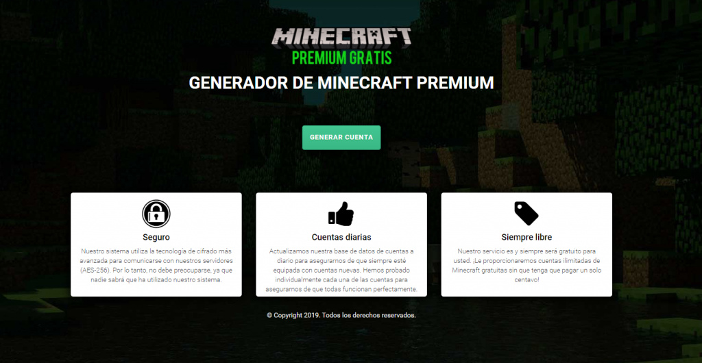 generador cuenta minecraft premium gratis 2020